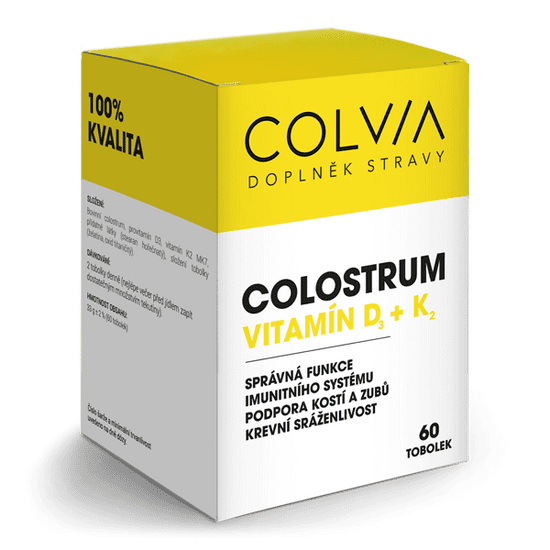 COLVIA Colostrum + vitamín D3+ vitamín K2 (450mg)/ 60 tobolek