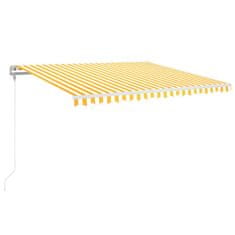 Vidaxl Automatická markýza LED a senzor větru 450x350 cm žlutobílá