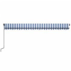 Vidaxl Ručně zatahovací markýza 600 x 350 cm modrobílá