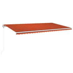 Greatstore Automatická markýza LED a senzor větru 600x350 cm oranžovohnědá