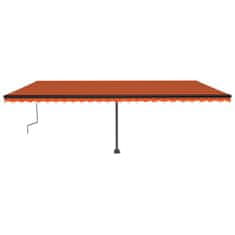 Vidaxl Volně stojící ručně zatahovací markýza 600x350 cm oranžovohnědá