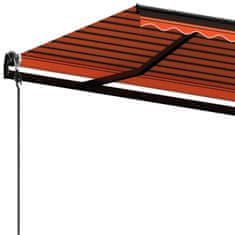 Vidaxl Automatická zatahovací markýza 600 x 350 cm oranžovo-hnědá