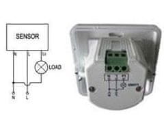 PIR čidlo ST01B nástěnné místo vypínače - třívodičové