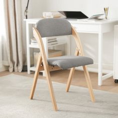 SoBuy SoBuy FST92-N Skládací židle Kuchyňská židle s čalouněným sedákem a opěradlem Šedá 47x79x57cm