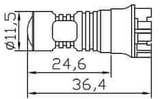 Stualarm LED PW24W bílá, 12-24V, 30W (6x5W) (95C-PW24W-30W) 2 ks