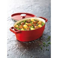 Pyrex Kastrol s pokličkou oválný Slow Cook 4 l, červený