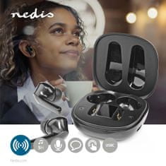 Nedis HPBT5060BK Bluetooth bezdrátová sluchátka do uší, ANC, 5 hod. výdrž, nabíjecí pouzdro