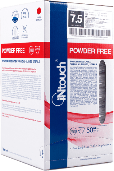 MERCATOR MEDICAL Sterilní chirurgické latexové rukavice Mercator iNtouch Powder Free, 1 pár Velikosti v číslech: 6