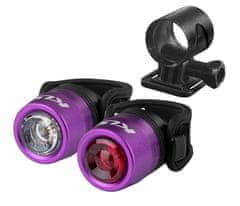 Kellys Set osvětlení dobíjecí KLS IO USB set, purple