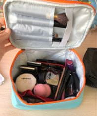 INNA Kosmetický kufřík Toaletní taška Make Up Bag Make Up Case Cestovní taška Beauty Case s rukojetí pro přenášení ve světle modré barvě KOSCYPRUS-2