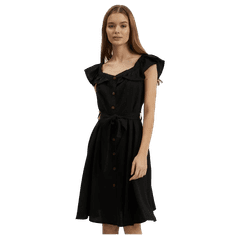 Orsay Černé dámské šaty s příměsí lnu ORSAY_410234-660000 34