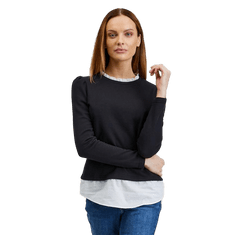 Orsay Černý dámský svetr s košilovou vsadkou ORSAY_195061-660000 XS
