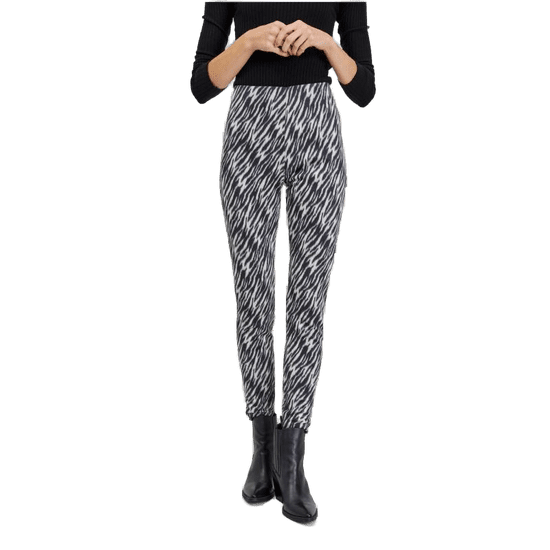 Orsay Bílo-černé dámské vzorované kalhoty v semišové úpravě ORSAY_350190-660000