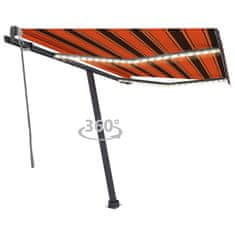 Vidaxl Automatická markýza LED a senzor větru 300x250 cm oranžovohnědá