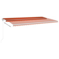 Greatstore Automatická markýza LED a senzor větru 600x350 cm oranžovohnědá