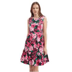Orsay Černo-růžové dámské květované šaty ORSAY_471672-660000 42