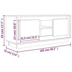 Vidaxl TV skříňka kouřový dub 102 x 35 x 45 cm kompozitní dřevo