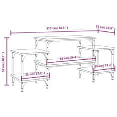 Vidaxl TV skříňka černá 117 x 35 x 52 cm kompozitní dřevo