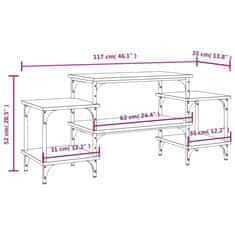 Vidaxl TV skříňka kouřový dub 117 x 35 x 52 cm kompozitní dřevo