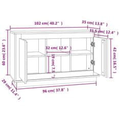 Greatstore Příborník betonově šedý 102 x 35 x 60 cm kompozitní dřevo