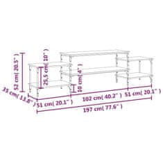 Greatstore TV skříňka kouřový dub 197 x 35 x 52 cm kompozitní dřevo