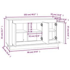 Vidaxl Příborník černý 102 x 35 x 55 cm kompozitní dřevo