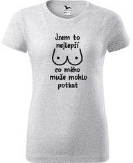 Hobbytriko Vtipné tričko - Jsem to nejlepší co mého muže mohlo potkat Barva: Černá (01), Velikost: 4XL