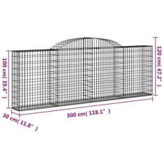 Petromila Klenuté gabionové koše 15ks 300x30x100/120cm pozinkované železo