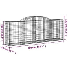 Petromila Klenuté gabionové koše 2 ks 300x50x100/120cm pozinkované železo