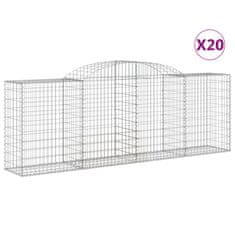 Vidaxl Klenuté gabionové koše 20ks 300x50x100/120cm pozinkované železo