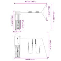 Vidaxl Dětské hřiště na zahradu masivní borové dřevo