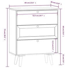 Vidaxl Příborník se zásuvkami 60 x 30 x 75 cm kompozitní dřevo