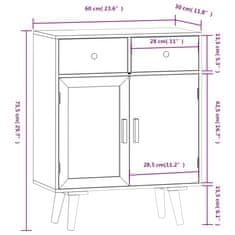 Greatstore Příborník se zásuvkami 60 x 30 x 75,5 cm kompozitní dřevo