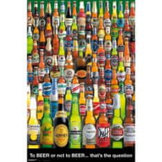 CurePink Plakát pivních láhví (61 x 91,5 cm) 150 g