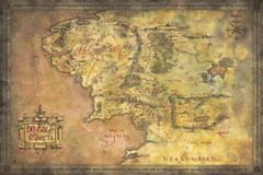 CurePink Plakát The Lord Of The Rings|Pán prstenů: Map Of Middle Earth (61 x 91,5 cm)