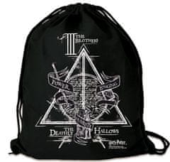 CurePink Bavlněný gym bag - vak se šňůrkami Harry Potter: Tři bratři (35 x 44 cm) bavlna