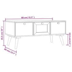 Greatstore Konferenční stolek se zásuvkami 80x40x35,5 cm kompozitní dřevo