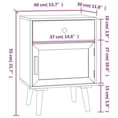 Greatstore Noční stolek černý 40 x 30 x 55 cm kompozitní dřevo