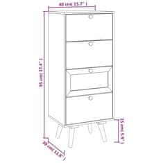 Vidaxl Skříň highboard se zásuvkami 40 x 30 x 95 cm kompozitní dřevo