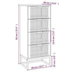 Vidaxl Komoda černá 40 x 30 x 95 cm kompozitní dřevo