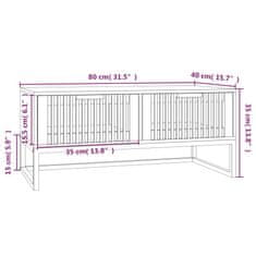 Greatstore Konferenční stolek bílý 80x40x35 cm kompozitní dřevo a železo