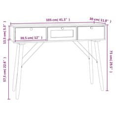 Greatstore Konzolový stolek se zásuvkami 105 x 30 x 75 cm kompozitní dřevo