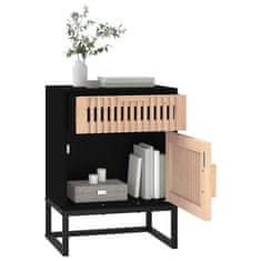 Greatstore Noční stolky 2 ks černé 40x30x55,5 cm kompozitní dřevo a železo