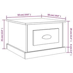 Greatstore Konferenční stolek lesklý bílý 50 x 50 x 35 cm kompozitní dřevo