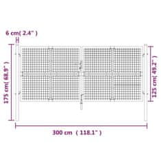 Vidaxl Zahradní branka s pletivem antracit 300x175 cm pozinkovaná ocel