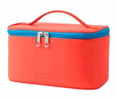 INNA Kosmetický kufřík Toaletní taška Make Up Bag Make Up Case Cestovní taška Beauty Case s rukojetí pro přenášení v korálové barvě KOSCYPRUS-3