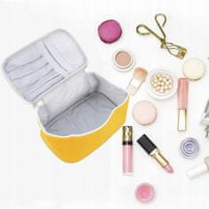 INNA Kosmetické pouzdro Toaletní taška Make Up Bag Make Up Case Cestovní taška Beautycase s rukojetí pro přenášení ve žluté barvě KOSCYPRUS-5