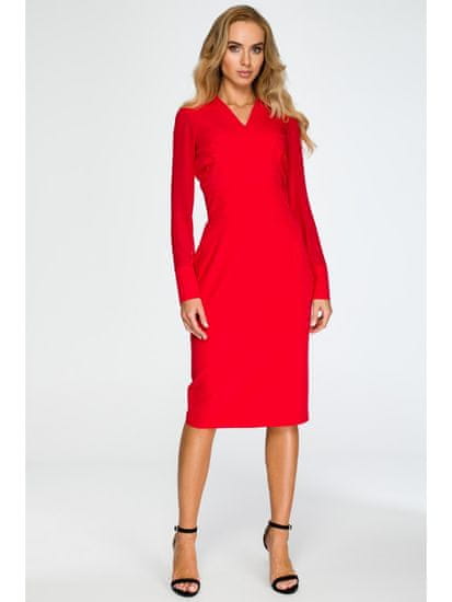 Style Stylove Dámské midi šaty Ishigune S136 červená