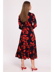 Stylove Dámské midi šaty Annafleur černo-červená S