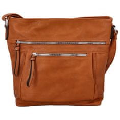 Paolo Bags Větší dámská koženková crossbody Adéla, hnědá